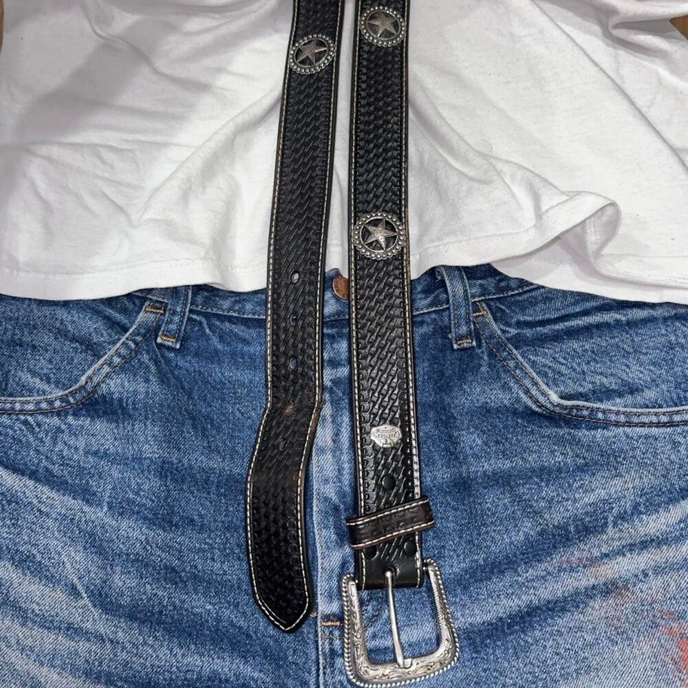 Vintage western leather belt black